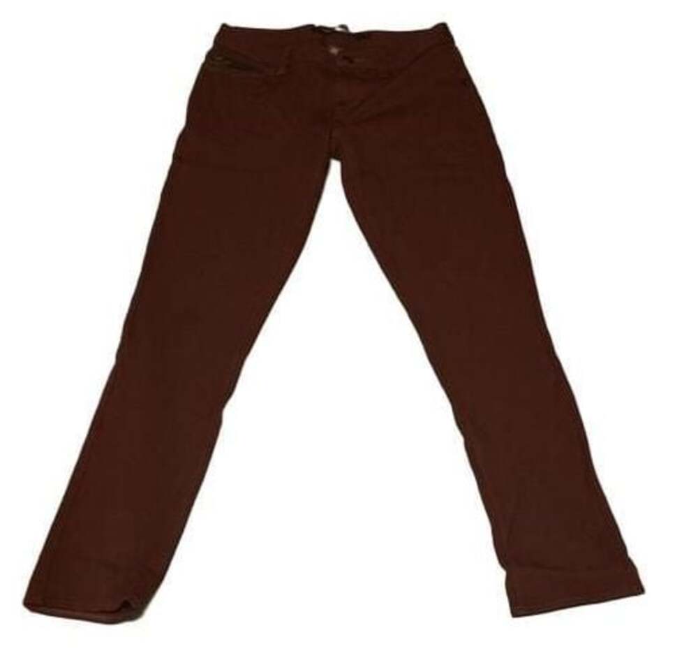 Calvin Klein Jeans Women's- Size 4 Burgundy Mid-Rise Skinny Ankle Jeans-preloved